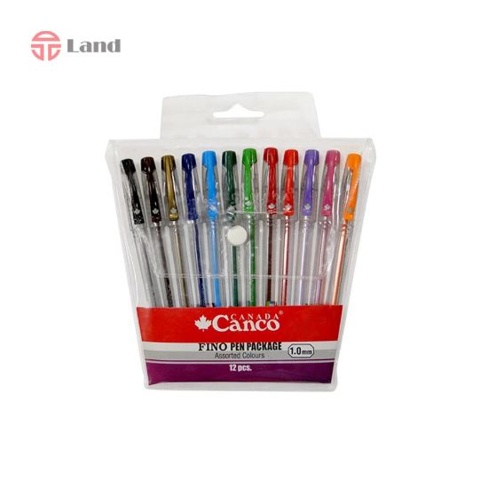 پک خودکار رنگی 12 عددی کنکو مدل FINO PEN 1.0mm